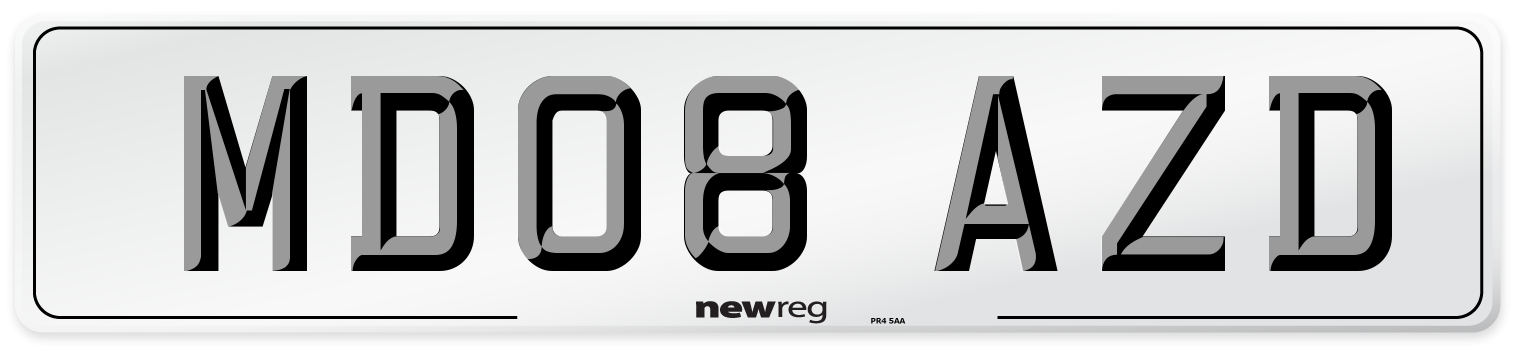 MD08 AZD Number Plate from New Reg
